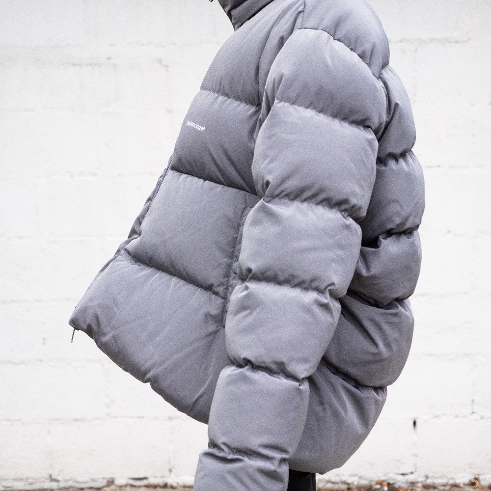 Balenciaga C Shape Puffer Down Jacket Gray Size 48